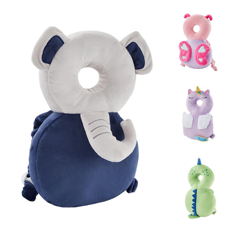 KingCheer Baby Back Potection Toddler Safety Protector Cushion Pad Toddler Backpack for Crawling Walking Adjustable Toddlers Back Safety Pad for Boys and Girls(Elephant) - Image 1